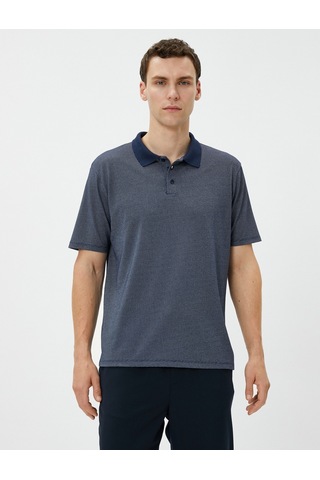 Koton Basic Polo Yaka Tişört Düğmeli Kısa Kollu Lacivertvert 3Sam10151Mk 3Sam10151Mk716 Lacivert