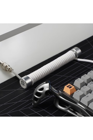 Gravastar Sarmal Aviator Usb To Type-c Mekanik Klavye Uyumlu Oyuncu Kablosu, 1.85m, Beyaz