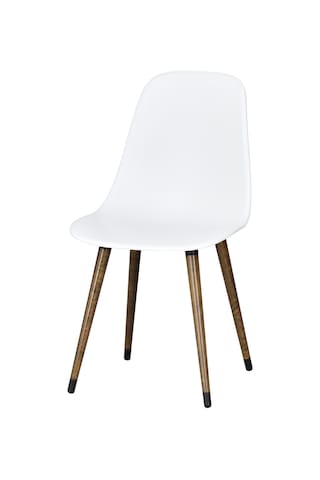 Vilinze Eames Kestane Ahşap Ayak Plastik Beyaz Sandalye