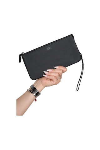 Mft Leather Hakiki Deri Unisex El Çantası Viento 2225 Flother Mat Siyah