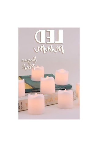 Pilli Mini Led Mum Seti, 8 Adet Dekoratif Yapay Mum İle Şık Aydınlatma 10c