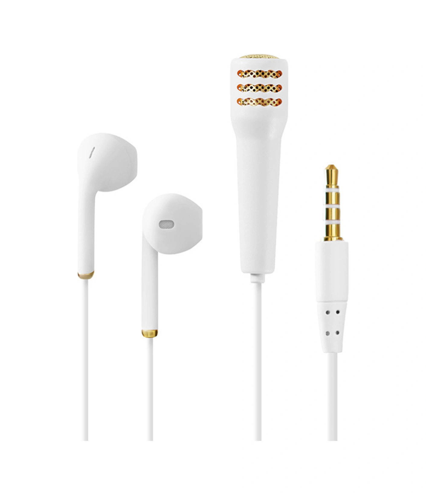 Moveevo Müzik Enthüslastları İçin Profesyonel Ktv Mikrofonlu Kulaklık - Mega Bas Ve Yönlü Ses Emme Özelliği, 3.5mm Plug & Play, 1.2m Kablolu Beyaz Diğer