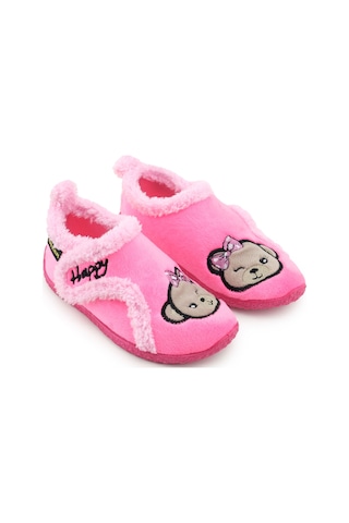 Gezer Kışlık Kız Çocuk Rahat Taban Cırt Cırtlı Ayarlanabilir Ev Okul Kreş Panduf Ayakkabı Fuşya