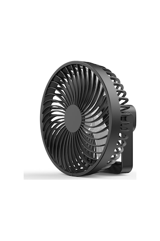 Çok Fonksiyonlu Led Şarj Edilebilir Dış Mekan Taşınabilir Çadır Kamp Fanı Siyah
