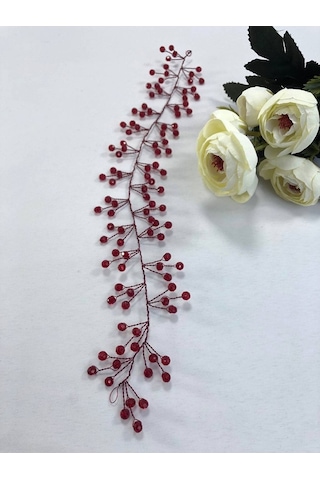 FdayAksesuar Kırmızı Kristalli Saç Ve Türban Aksesuarı FRDY31430