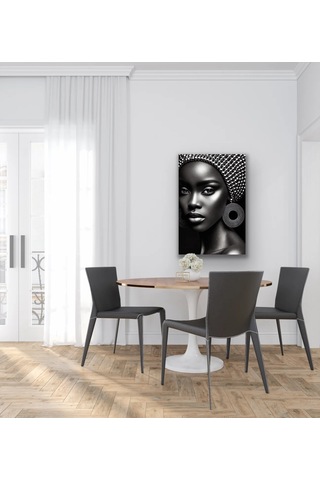Afrikalı Siyahi Kadın Kanvas Tablo 70x100 Çok Renkli