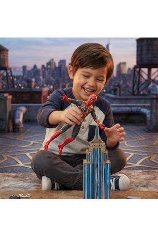 Işıklı Sesli Pilli Kafası Ve Eklemleri Hareket Eden 30cm Detaylı Oyuncak Örümcek Adam Figürü Spider - Man