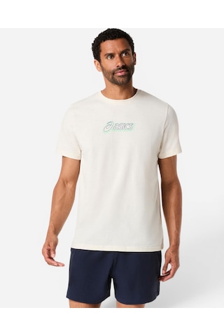 Asics Asıcs Logo Graphıc Tee Erkek Bej Kısa Kollu Tshirt 2031f334-100