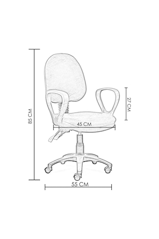 Ofiscombin Ofis Büro Sırt Ayarlanabilir Döner Tekerlekli Öğrenci Ders Çalışma Koltuğu Turkuaz Kumaş 00047499206