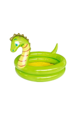 Yeşil Hayvan Figürlü Şişme Çocuk Havuzu, Bebek Yüzme Havusu, Yuvarlak Oyun Havuzu Yumuşak Tabanlı Yeşil