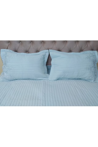 Yatak Örtüsü Zmrt Çift Kişilik Dantelli Açık Yeşil Pamuk Açık Yeşil