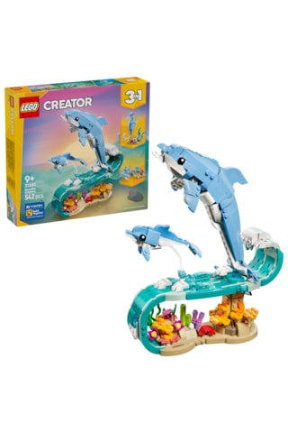 LEGO® Creator 3'ü 1 Arada Deniz Hayvanları: Güzel Yunuslar 31385 – 9 yaş ve üzeri çocuklar için Yaratıcı Oyuncak Yapım Seti (542P)
