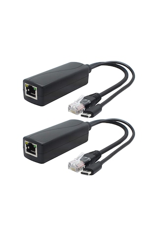 2 Pack 5v Gigabit Poe Splitter, Usb Tip C, 48v İla 5v 2.4a Adaper, Ieee 802.3af Uyumlu
