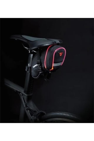 Topeak Aero Wedge İglow Medium Led Işıklı Sele Altı Çanta Siyah