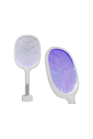 Asonic As-a25 1200mah 3000v Çıkış Uv Mavi Işıklı Şarjli Masaüstü Raket Sinek Öldürücü