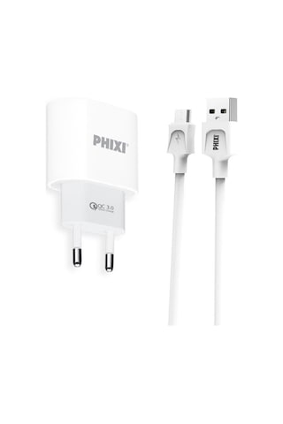 Phixi QCH271M Force Akım Korumalı 15 W / 3 A Qualcomm 3.0 Micro USB Kablolu Şarj Cihazı