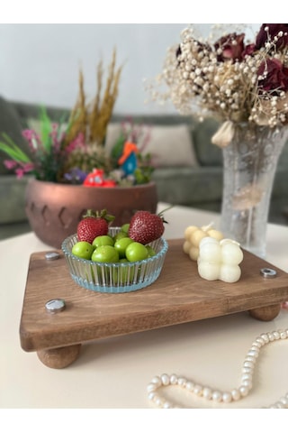 Sammwood Lüks Doğal Ahşap Sunumluk , Ahşap Ayaklı Sunumluk , Orga