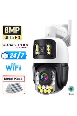 İcsee 8 Mp Çift Kameralı 42x Optik Zoom Metal Kasa Kamera