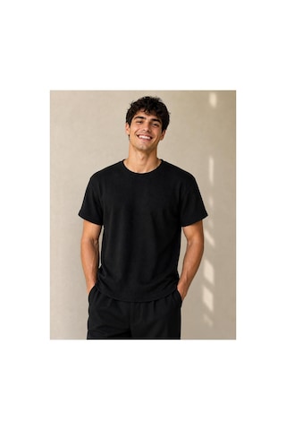 Regata Erkek/unisex Desenli Bisiklet Yaka Basic T-shirt Siyah