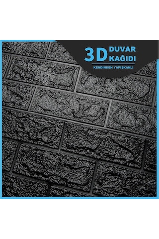 Nw06 Parlak Siyah Kendinden Yapışkanlı 3D Dekoratif Duvar Paneli (469443363)