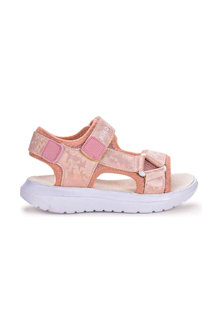 Kiko Kids 333 Hologram Cırtlı Kız Çocuk Sandalet Ayakkabı Pudra