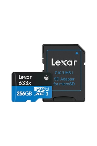 Lexar 633x 256 GB MicroSDXC Class 10 UHS-I Hafıza Kartı + Adaptör