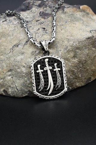 Hz. Ali Zülfikar Kılıcı 925 Ayar Gümüş Kolye Kral Zincir 2mm 902420 Gümüş