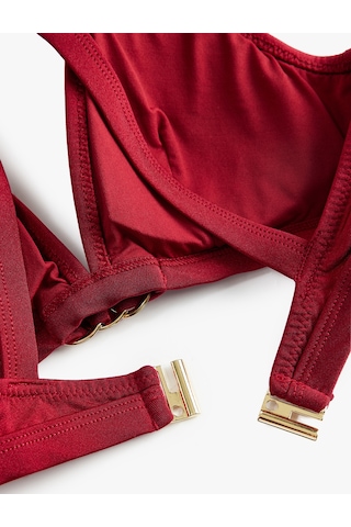 Koton Aksesuarlı Çapraz Askılı Bikini Üstü Bordo 6sak10033mm