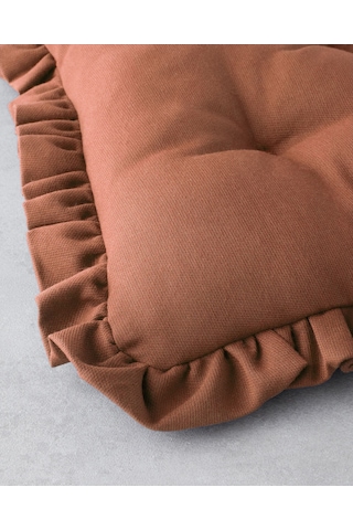 Fırfırlı Sandalye Minderi 40x40 Cm Kiremit