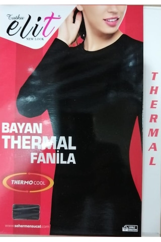 Tutku Elit Bayan Uzun Kol Termal Üst Fanila Kışlık İçlik 2706 Siyah