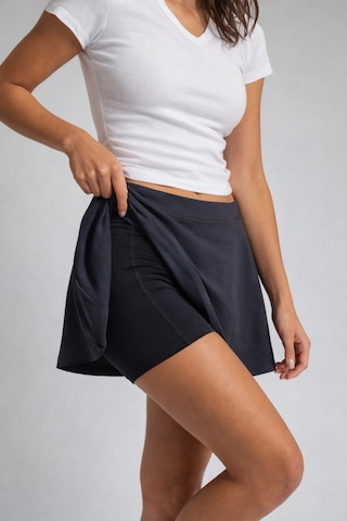 Soft&Basic Kadın Curve Büyük Beden Scuba Kumaş Sporcu Taytlı Şort Etek - Tenis Eteği Antrasit