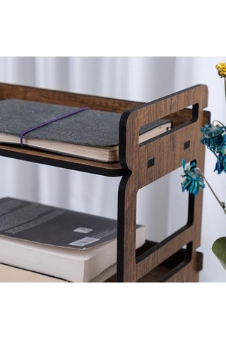 Vigo Wood - Mk40 Çok Amaçlı Raf Kitaplık Abanoz - Beyaz