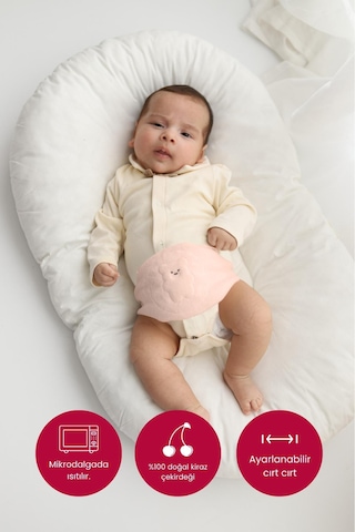 Pembe Doğal Kiraz Çekirdeği Dolgulu Bebek Kemeri Kiraz Çekirdekli Bebek Bel Kemeri