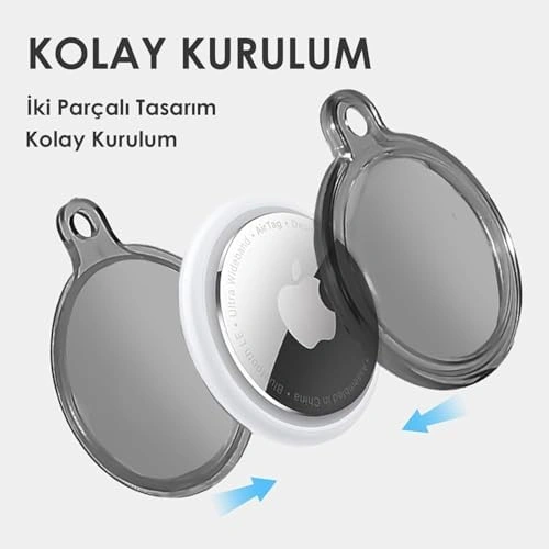 İçin Su Geçirmez Ultra Şeffaf Görünümlü Kılıf Ve Anahtarlık, Sert Silikon Şeffaf Renkli Kılıf Siyah 10"