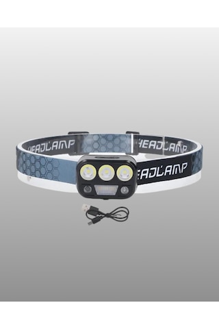 300 Lümen Sensörlü Led Kafa Lambası Usb Şarjlı Sos Modlu