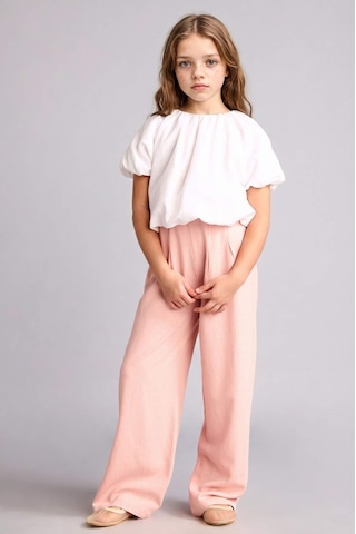 Defacto Wıde Leg Geniş Paça Keten Karışımlı Pantolon Kız Çocuk H1212a826smbr74 Pembe-br74