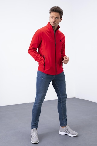 Tommylife Tommy Life Kırmızı Fermuarlı Dik Yaka Su Ve Rüzgar Geçirmez Softshell Erkek Mont - 88050 Kırmızı