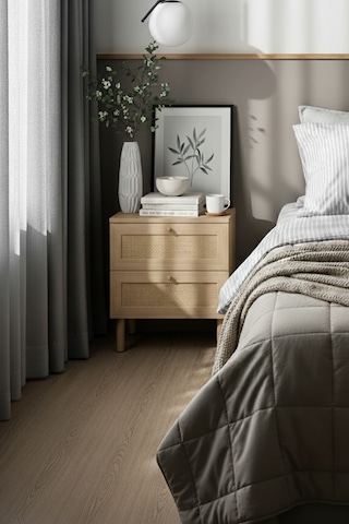 Baru 2 Çekmeceli Komodin Ceviz - Kahverengi