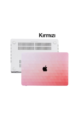 Apple Uyumlu MacBook Pro Kılıf 13inç M1-m2, Paint02 Type-c'li Model A2338 A2289 A2251 A1706-08 A1989 A2159 İle Kırmızı