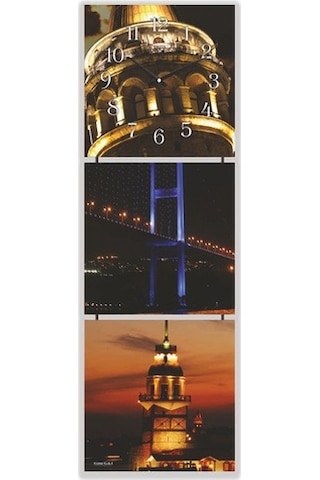 Mdf Istanbul Manzaralı Tablo Duvar Saati (64902725)