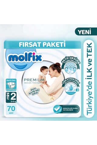 Molfix Premium Bebek Bezi Fırsat Paketi 2 Beden 3-6 Kg 70 Adet 2 Numara