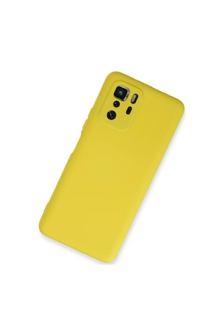 Gld-spt- Newface Xiaomi Poco X3 Gt Kılıf Nano İçi Kadife Silikon - Sarı