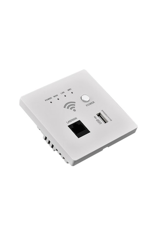 Geeksen Duvar Kurulu 300m Wifi Ap Router, Usb Şarj Çıkışı, 90-260v, Bej Renk, Alüminyum+abs Malzeme, Kablosuz Erişim Noktası