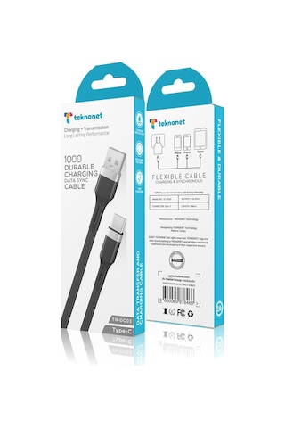 Teknonet TN-DC03 Plastik 100 CM Type-C Şarj Ve Data Kablo