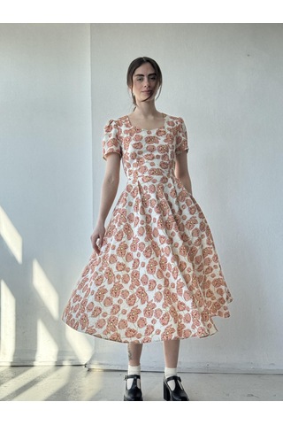 Retrobird Tasarım Matilda Uzun Elbise Kadın Somon-13836 Somon