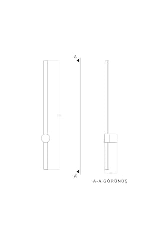 Voxlamp Rod Led Duvar Aplik Xl 70 Cm Siyah