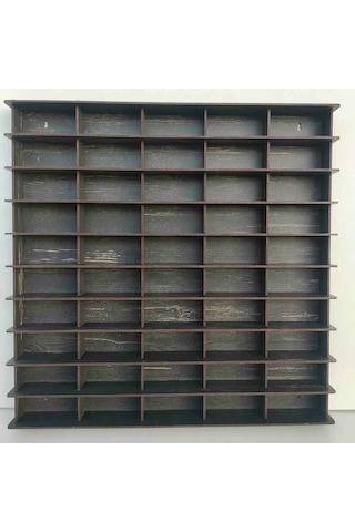 50 Araçlık Eskitme Siyah Ahşap Hobi Araba Rafı Kişiye Özel İsiml