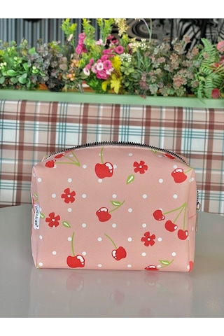 Batekso Kadın Makyaj Çantası Kiraz Baskılı