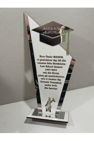 Hukuk Mezuniyeti Adalet Temalı Mdf-pleksi Plaket -madalya Çok Renkli