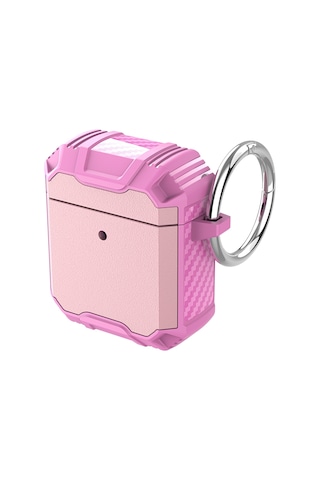 Kablosuz Kulaklık Tpu + Pc Darbeye Dayanıklı Kılıf Airpods Uyumlu 1/2 Pembe İçin Kancalı Pembe